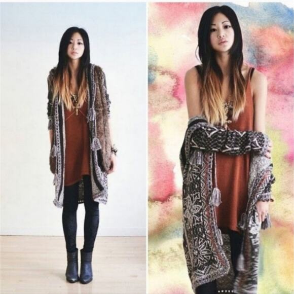 Free People Kai Pom Tapestry XS Cardigan Sweater - Picture 9 of 14